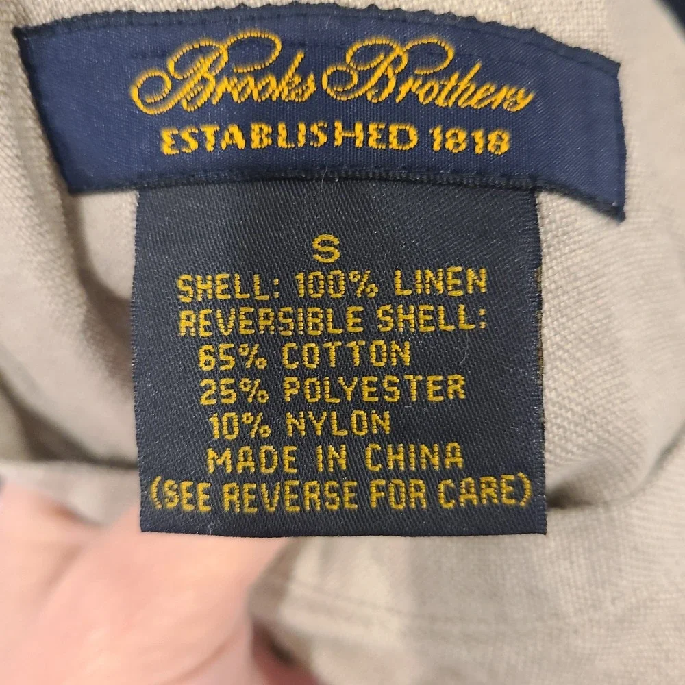 Brooks Brothers Reversible Blue Tan Field Utility Jacket Men's Small Linen - Picture 10 of 10